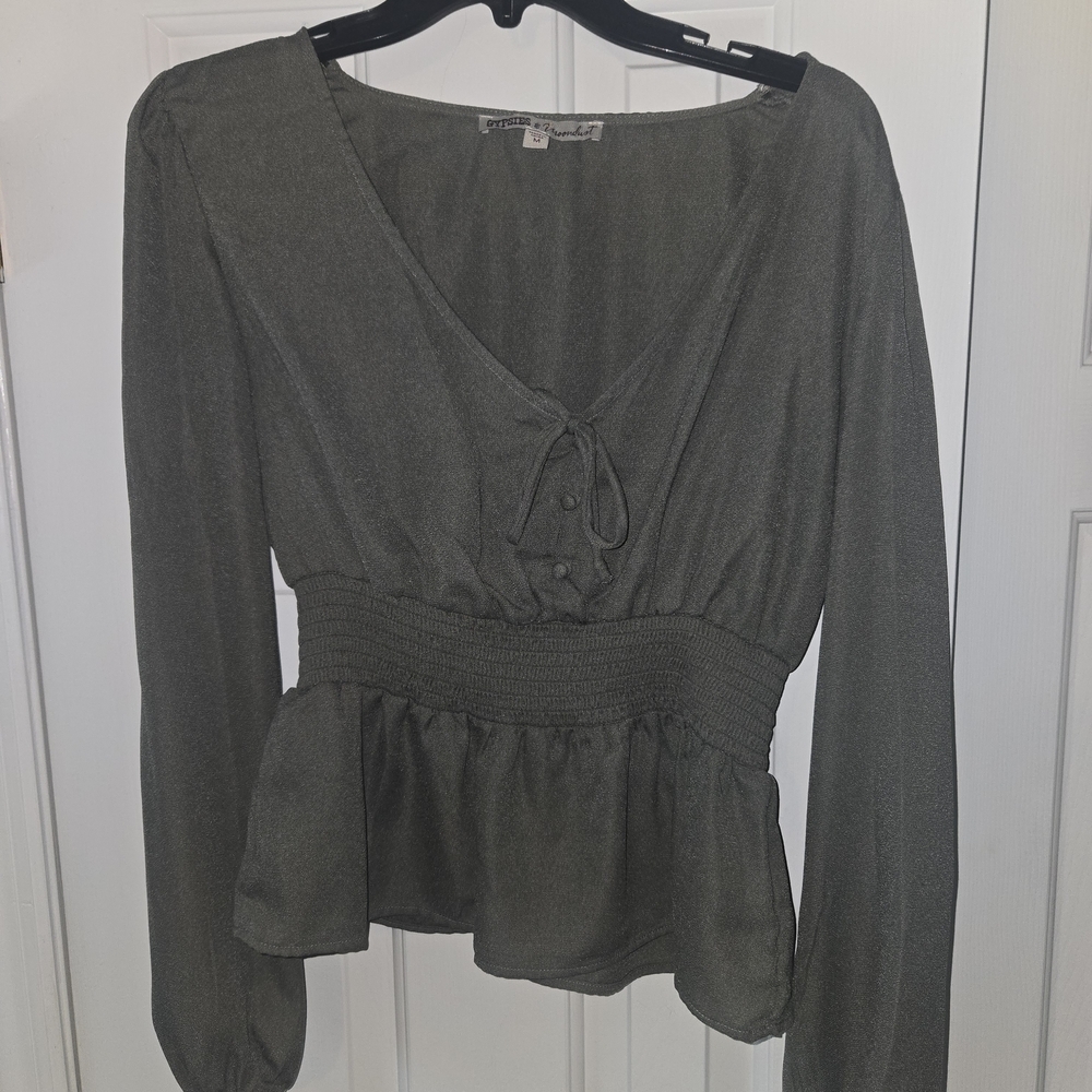 Gypsies & Moondust Charcoal Long Sleeve Top